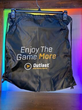 Outlast Daily Fantasy Sports Nylon Drawstring Black Bag/Bookbag